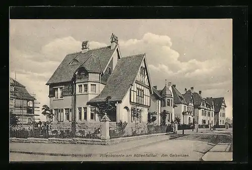 AK Darmstadt, Villenkolonie am Böllenfalltor, Am Geisensee