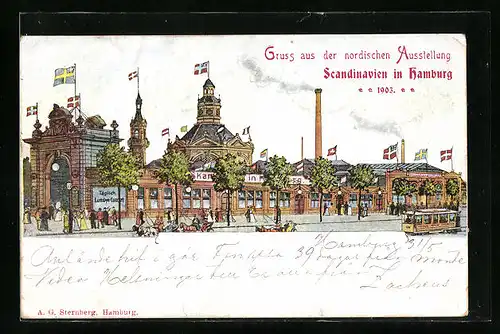 Lithographie Hamburg, Nordische Ausstellung Scandinavien 1903