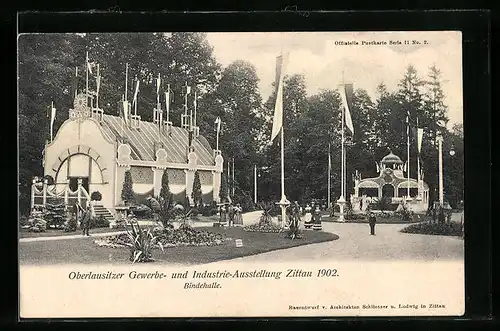 AK Zittau, Oberlausitzer Gewerbe- & Industrie-Ausstellung 1902, Bindehalle