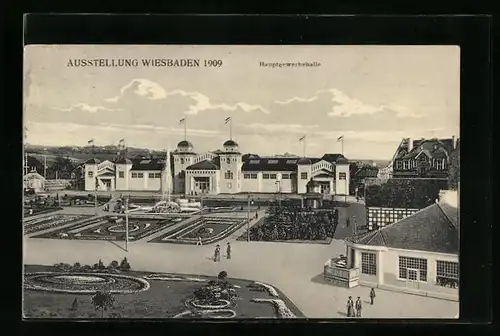 AK Wiesbaden, Ausstellung 1909, Hauptgewerbehalle
