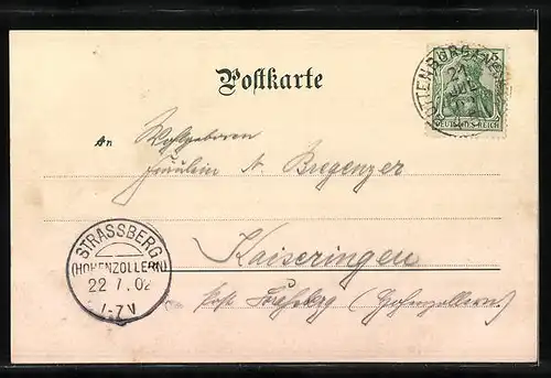 AK Rottenburg a. N., Uferpartie mit Kirche