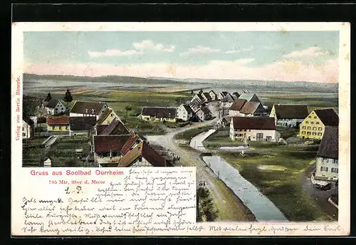 AK Dürrheim, Ortspartie mit Bach