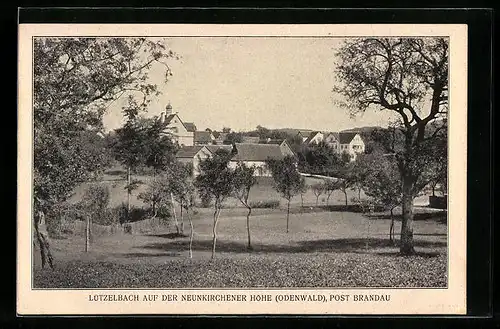 AK Lützelbach, Ansicht der Ortschaft auf der Neunkirchener Höhe