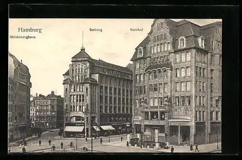 AK Hamburg, Mönkeberghaus, Seeburg und Barkhof