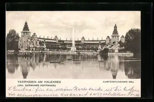 AK Halensee, Terrassen am Halensee, Kurfürstendamm 124a