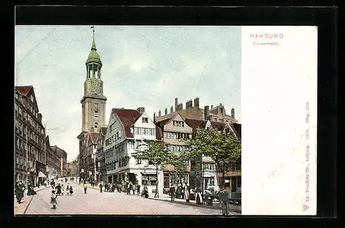 AK Hamburg-Neustadt, Passanten am Schaarmarkt