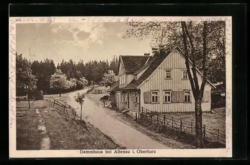 AK Altenau i. Oberharz, Ortspartie mit dem Dammhaus