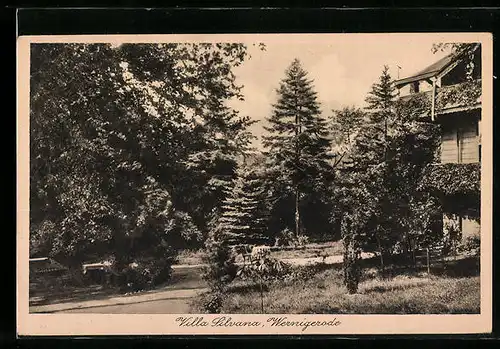 AK Wernigerode / Harz, Hotel Silvana mit Garten