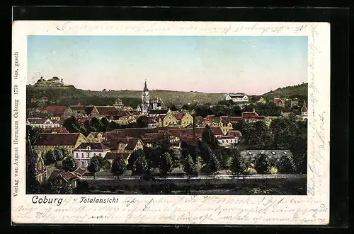 AK Coburg, Totalansicht aus der Vogelschau