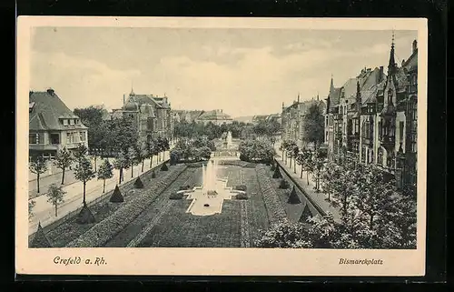 AK Krefeld a. Rh., Grünanlagen am Bismarckplatz