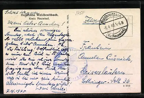 AK Waldbreitbach, Heilstätte mit Garten