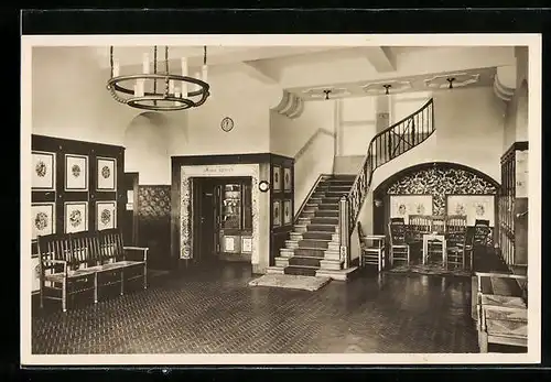 AK Bad Elster, Diele im Friedrich-August-Heim
