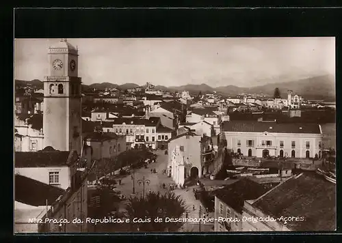 AK Ponta Delgada /Acores, Praca da Republica e Cais de Desembarque