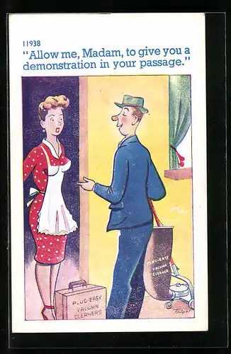 Künstler-AK sign. Trow: Allow me, Madam, to give you a demonstration in your passage