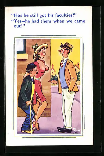 Künstler-AK sign. Trow: Has he still got his faculties?