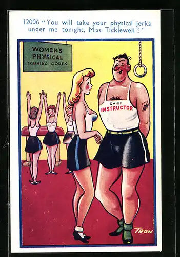 Künstler-AK sign. Trow: Women`s Physical Training Corps, Chief Instructor