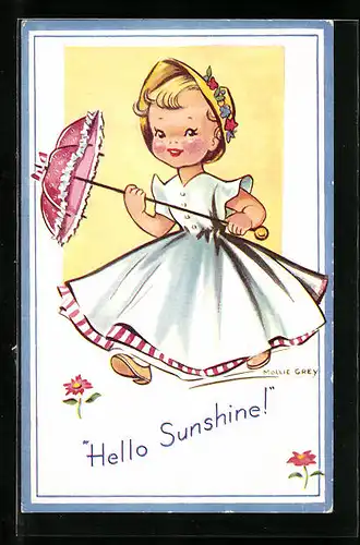 Künstler-AK sign. Mollie Grey: Hello Sunshine