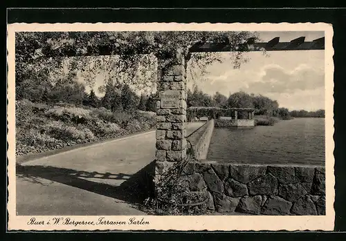 AK Buer i. W., Bergersee, Terrassen-Garten