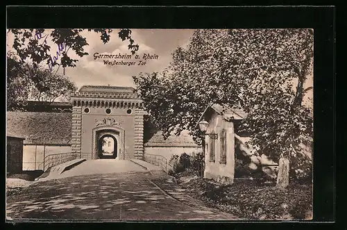 AK Germersheim / Rhein, Blick zum Weissenburger Tor