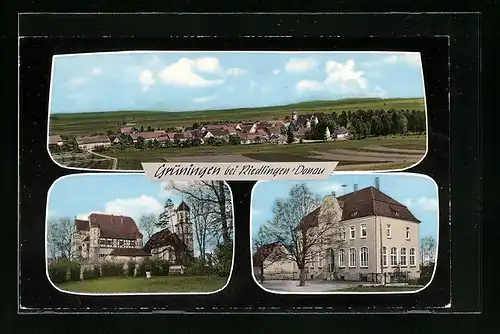 AK Grüningen b. Riedlingen / Donau, Schloss, Gebäudeansicht, Totale