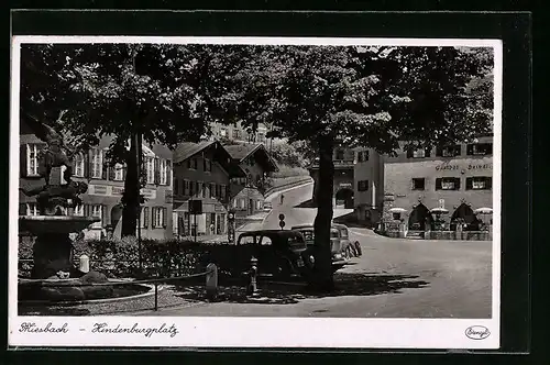 AK Miesbach, Hindenburgplatz mit Gasthof Haindl