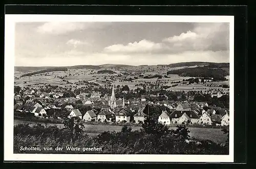 AK Schotten, Panoramablick von der Warte aus gesehen