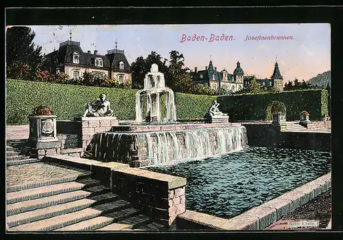 AK Baden-Baden, am Josefinenbrunnen