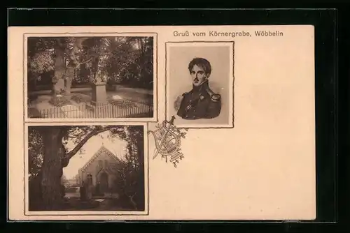 AK Wöbbelin, Körnergrab und Körnerportrait