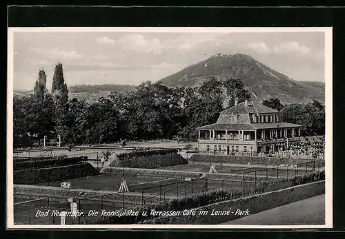 AK Bad Neuenahr, Tennisplätze und Terrassen-Café im Lenné-Park