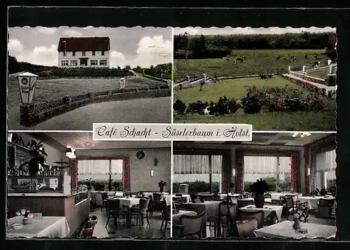 AK Süselerbaum i. Holst., Café Schacht, Mehrfachansichten, Bundesstr. 207