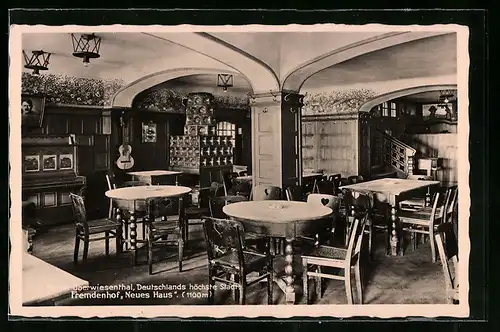 AK Oberwiesenthal, Gasthaus Neues Haus, Innenansicht