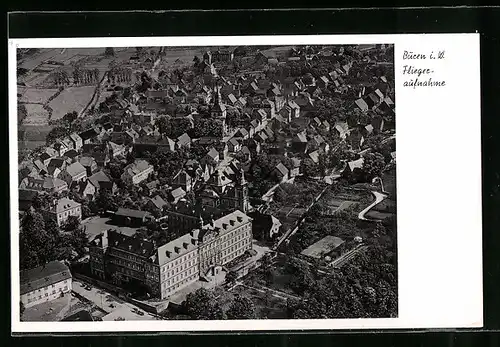 AK Büren i. W., Gesamtansicht, Fliegeraufnahme