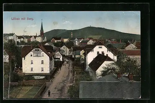 AK Löbau i. Sa., Teilansicht mit Berg