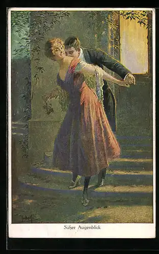 Künstler-AK Adolf (Jodolfi): Süsser Augenblick, Liebespaar