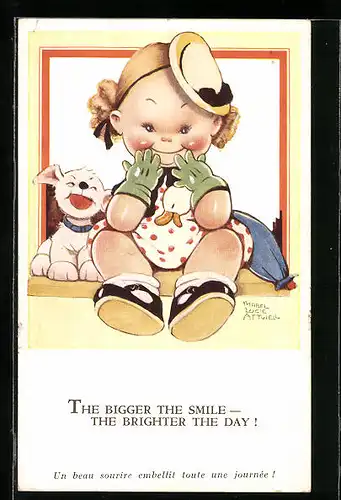 Künstler-AK Mabel Lucie Attwell: The bigger the smile - the brighter the day!