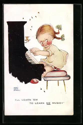 Künstler-AK Mabel Lucie Attwell: I`ll learn `em to learn me music!