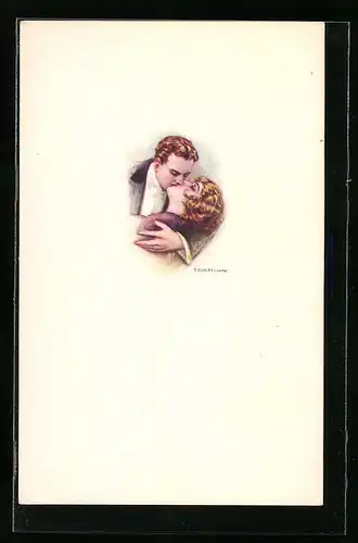 Künstler-AK Tito Corbella: Küssendes Liebespaar