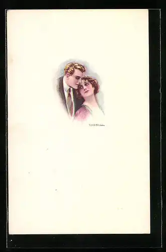 Künstler-AK Tito Corbella: Liebespaar in trauter Zweisamkeit
