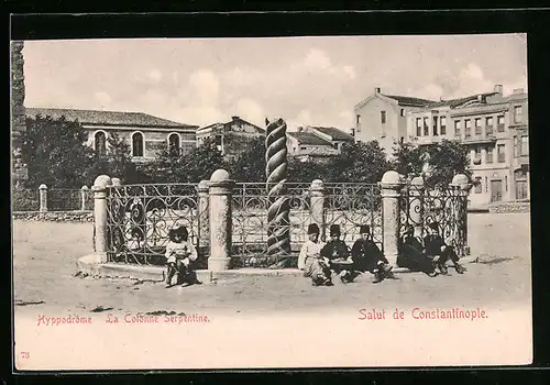 AK Constantinople, Hyppodrôme, La Colonne Serpentine
