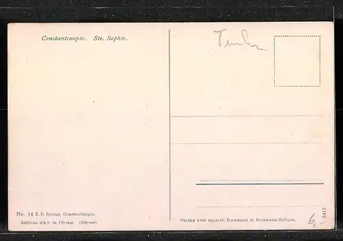 AK Constantinople, Mosquée Ste. Sophie