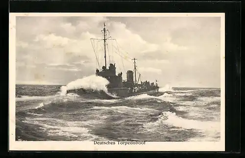 AK Deutsches Torpedoboot auf See