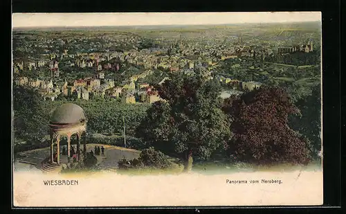 AK Wiesbaden, Panoramablick vom Neroberg aus gesehen