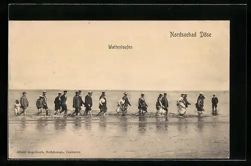 AK Döse / Nordseebad, Wattenlaufen