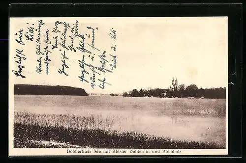 AK Dobbertin, Dobbertiner See mit Kloster und Buchholz