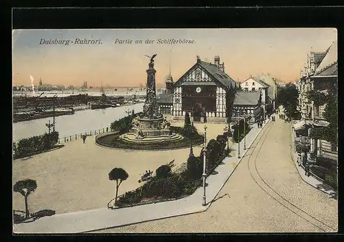 AK Duisburg-Ruhrort, Partie an der Schifferbörse