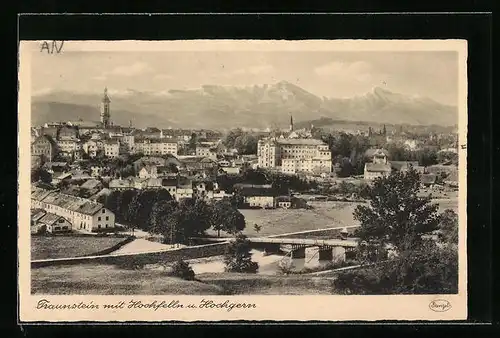 AK Traunstein, Totale mit Hochfelln und Hochgern