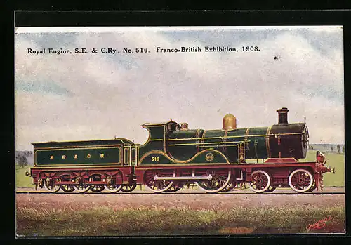 AK Royal Engine SE & C.Ry No. 516, Franco-British Exhibition 1908