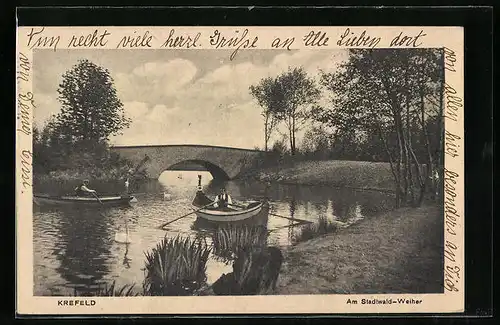 AK Krefeld, am Stadtwald-Weiher