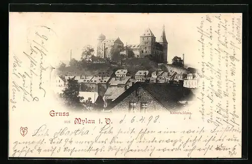 AK Mylau, Blick zum Kaiserschloss