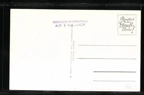 AK Alpl bei Krieglach, Waldschule, Portrait Rosegger